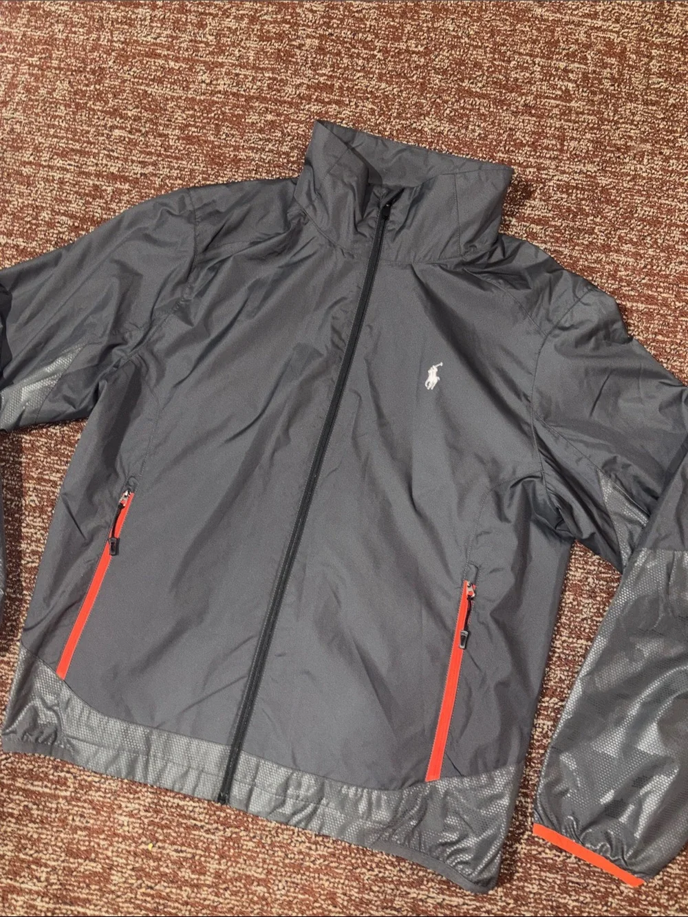 Polo Ralph Lauren big pony grey windbreaker active reflective designer coat Med